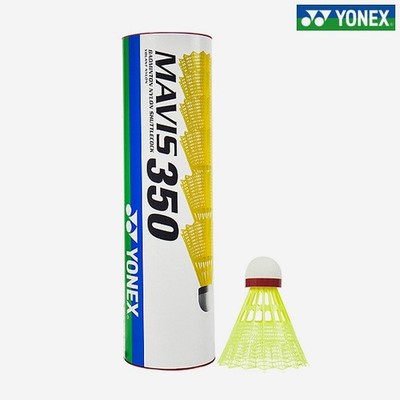 Yonex MAVIS-350 Red Cap 6 Pics Nylon Shuttlecock Badminton Yellow Summer Fast