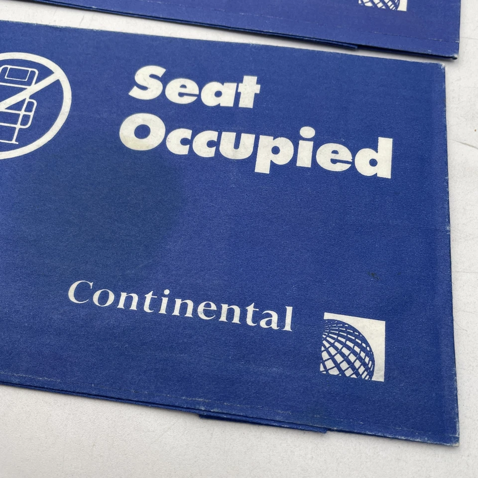 Continental Airlines Asiento Ocupado Letrero Bolsa Enfermo Lote De 2 De Colección Foto 3 de 4