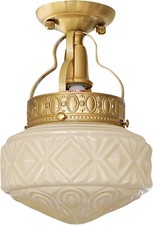 KCO Lighting Globe Semi Flush Mount Ceiling Light Gold Mid Century Modern Light