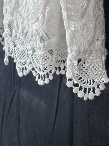 Ambiance Womens Large White Laced Embroidered Crop Camino Tank Top - Picture 7 of 8