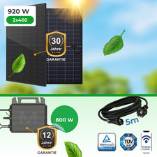 Balkonkraftwerk 920Watt mit 800W Wechselrichter, WIFI, APP …