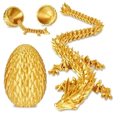 3D Printed Dragon Eggs Surprise Fidget Toys for Kids  Adults - Gold M-Size