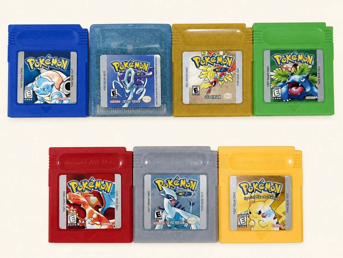 For Nintendo GBA GBC Game Card- 7 Colours GAMEBOY COLOR Pokemon Game Series