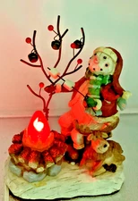 Kirklands Home Woodland Collection Rustic Snowman FlickerLight Moose Camping c18