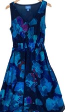 Simply Vera Vera Wang sleeveless dress in a blue and purple floral print...