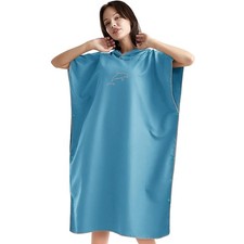 Handtuch Poncho Herren Damen Mikrofaser Quick Dry Strand Umkleide Blau