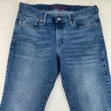 Lucky Brand Sweet Mid Rise Flare Jeans Blue Raw Hem Size 12/31 A RN 80318