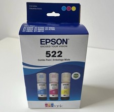 Epson 522 Genuine EcoTank Ink Combo Pack C/M/Y 3 Bottles NEW Exp 2029