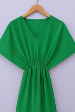 Green 100% Cotton Kaftan Beach Gown Maxi for Womens Nightwear Caftan Dress Gift