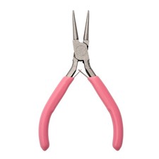 1x Pink 120mm Carbon Steel Round Nose Pliers Hand Tool for Craft Beading Jewelry