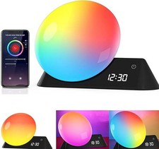Smart Wake Up Light Bluetooth Speaker Night Light Alarm Clock  15 Natural Sound