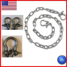 US Stainless 1/4" x 4ft 316 Stainless Steel Anchor Chain Shackles - Boat