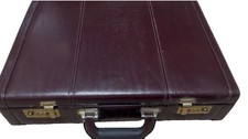Leather Presto Briefcase Classic Burgundy Top Grain Leather