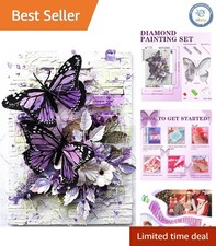 Complete 5D Butterfly Flowers Diamond Painting Kit - Perfect Gift for Adults