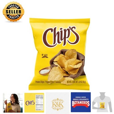 Enjoy Classic Crunch with Chip's 2.29 oz Salted Potato Chips - Perfect Snacking