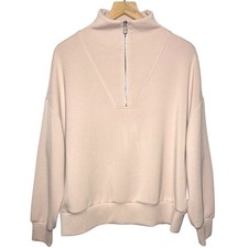 Varley Women s Hawley Half-Zip Sweat in Mushroom Size Medium