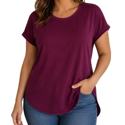 Matty M Tunic Top Medium Red Wine Short Sleeve Capsule Layering Summet