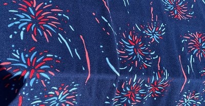 JOYSPUN nightgown 3x Blue gown with Firework Bursts Lovely Pockets V Neck