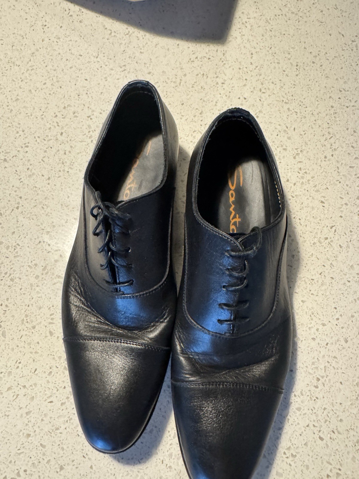 APL Santoni Oxford Uomo 8.5D Darian Punta a Cap Nero 2455