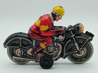 vintage Western Germany Joseph Wagner tin plate Motorcycle friction drive