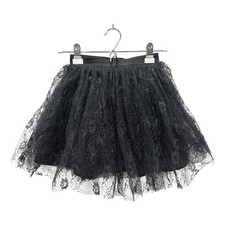 Black Lace Tutu S/M Skirt Gothic Costume Adult Sparkle Overlay whimsygoth