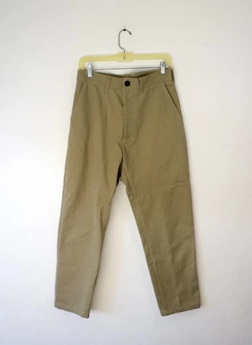 Studio Nicholson Bill Pants Peached Cotton Twill Trousers 30 Tan Men's Wide Leg