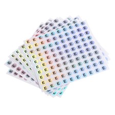 10Sheets Laser Capital Letter Stickers Alphabet E Round Self-Adhesive Reflective