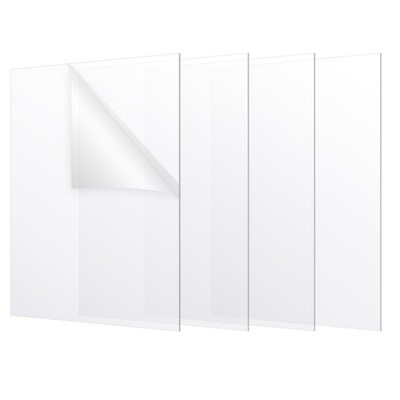 4 Pack 11x14 inch Plexiglass Sheets, 0.04 inch (1mm) Thick Clear Acrylic Shee...