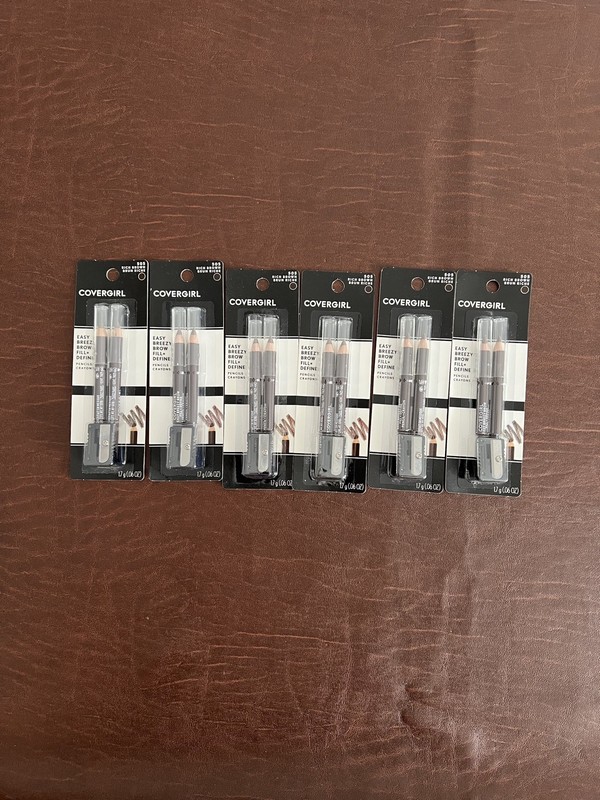 (6) Covergirl Easy Breezy Brow Fill + Define Pencils #505 Rich Brown NEW