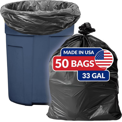 Reli. SuperValue 33 Gallon Trash Bags | 50 Count | Made in USA | Heavy Duty | Bl