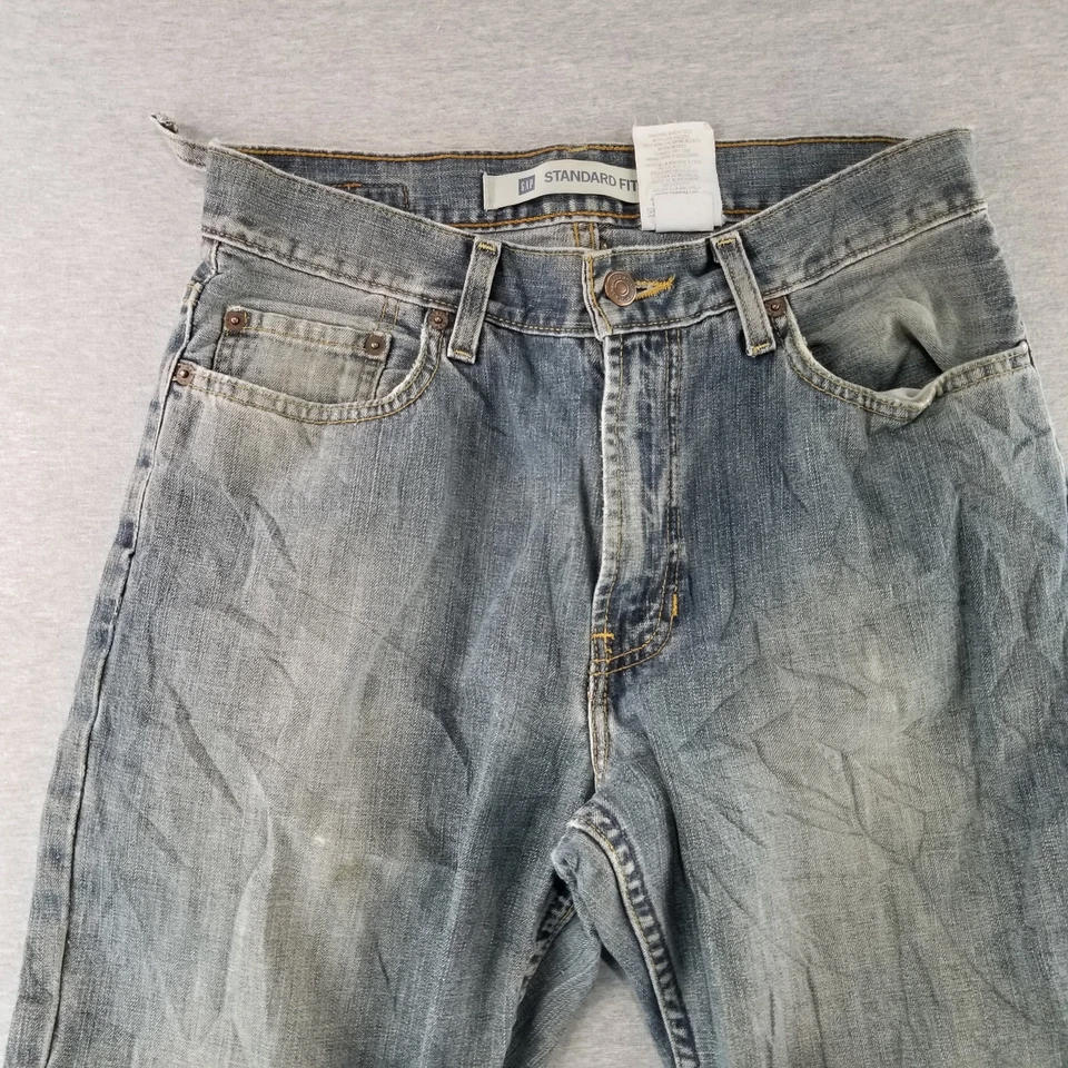 Gap Jeans Men's Sz 29x30 VTG Standard Fit Gray Wash 100% Cotton Normcore Durable - Image 2 of 4