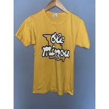Charlie Hustle Ole Mizzou Missouri Graphic T-Shirt Yellow Mens XS Made in USA