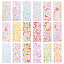 18 Fogli Adesivi Nastro Autoadesivi Scrapbook Adesivi Fai da Te Adesivi a Colori