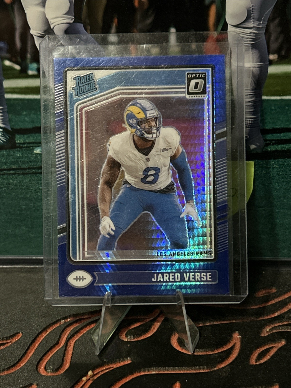 2024 Panini Donruss Optic - Rated Rookie Jared Verse #242 Blue Hyper Prizm (RC)