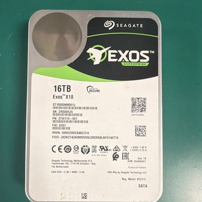 Seagate Exos X18 16TB 3.5'' SATA Enterprise HDD 7200RPM SED ST16000NM001J