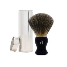 eShave Fine Badger Shaving Brush Travel with Canister Black Brand New