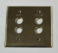 Heavy Brass Push Button LIght Switch Plate Cover Engraved Side Ceiling