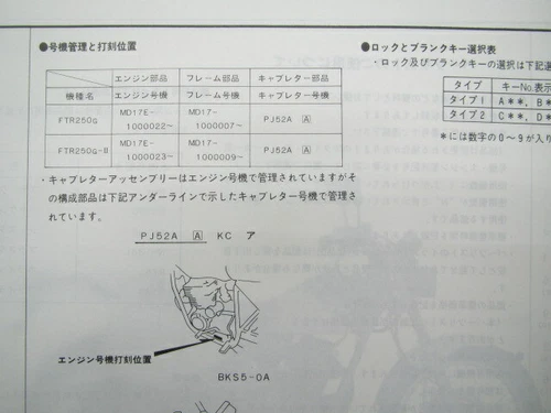 HONDA Genuine Used Motorcycle Parts List FTR250 Edition 2 MD17 9515 - Picture 3 of 6