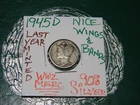 1945 D Mercury 90% Silver {WWII} Dime -[DENVER MINT] (LAST YEAR MINTED)