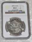 1890 CC MORGAN 90% SILVER ONE $1 DOLLAR NGC MS 61 MS61 CARSON CITY MINT US COIN