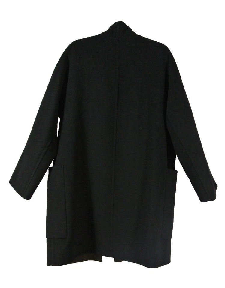 NUEVO, Abrigo Vince Reversible Sin Cuello Mezcla Lana en Negro Talla S #W82 Foto 3 de 4