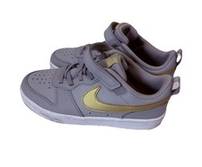 Nike Court Borough Low 2 Shoes Youth Sz 3Y Gold Gray Sneakers Trainers Sneakers