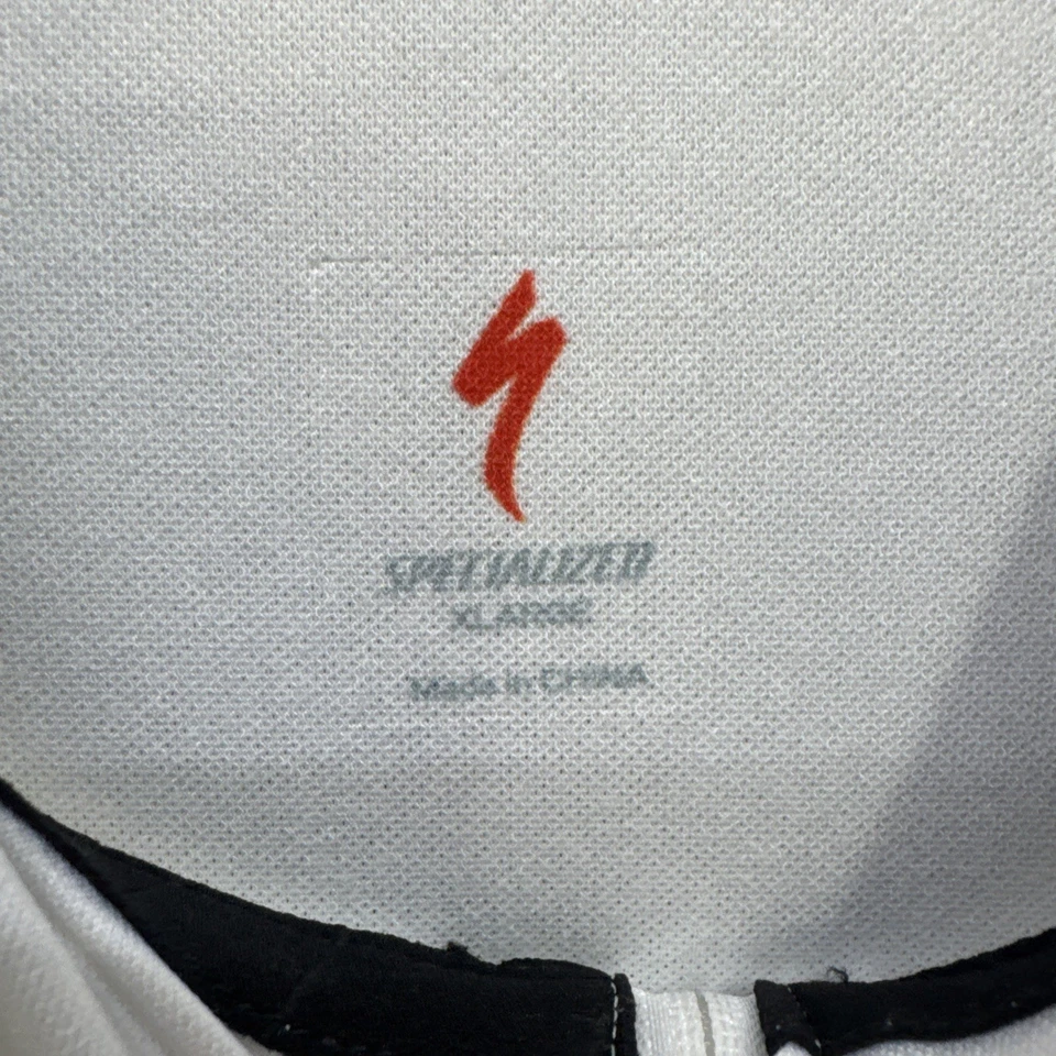 Camiseta deportiva de ciclismo de manga larga especializada blanca roja cremallera completa bicicleta de carretera para hombre XL Foto 2 de 4