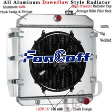 3-row Radiator Shroud Fan For 55-59 Chevy Truck 3100 3600 3700 55-58 Gmc 100 150