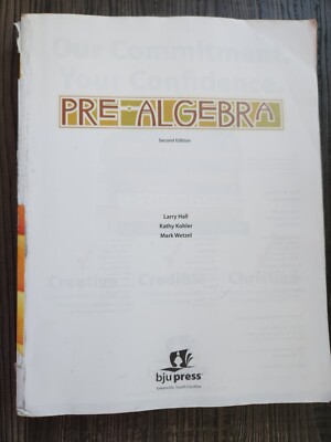 ''GOOD COND'' PREALGEBRA 2ND EDITION (2010) BJU PAPERBACK
