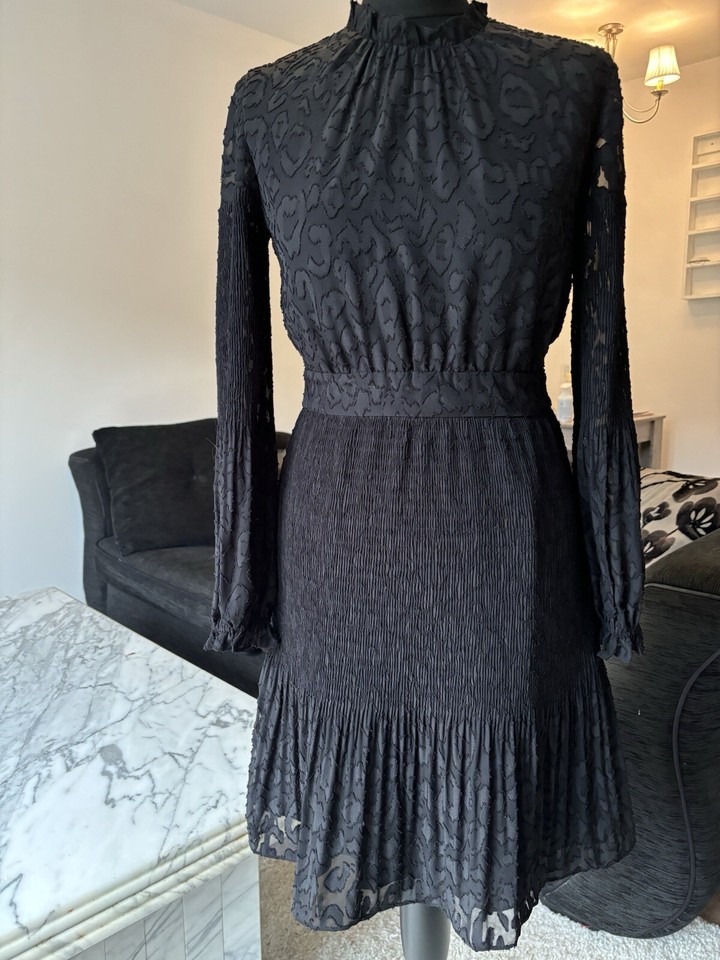 Whistles Black Long Sleeve Dress 8 RRP £149 eBay