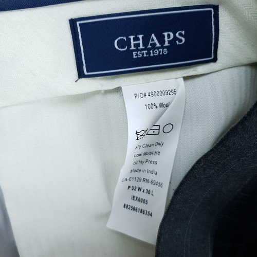 Chaps Suit Mens 42R Gray Pinstripe Wool 2 Piece 32x30 New - Picture 20 of 24