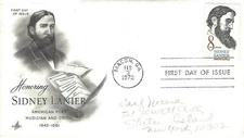 STAMP US SCOTT 1446 "Sidney Lanier" 8 CENT 1972 FDC - B
