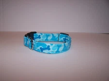 Wet Nose Designs Blue Dog Bone Camouflage Camo Dog Collar
