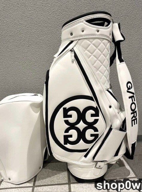 G FORE Caddy Bag Golf Bag White New with tags PU 4.5kg From G FORE Caddy Bag Golf Bag White New with tags PU 4.5kg From
